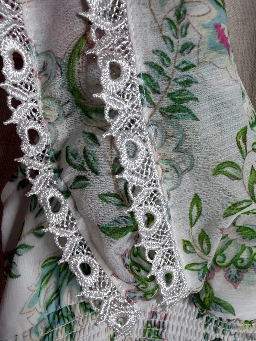 House of Harlow 1960 Floral Maxi Dress in White, Green, Pink - Picture 4 of 6